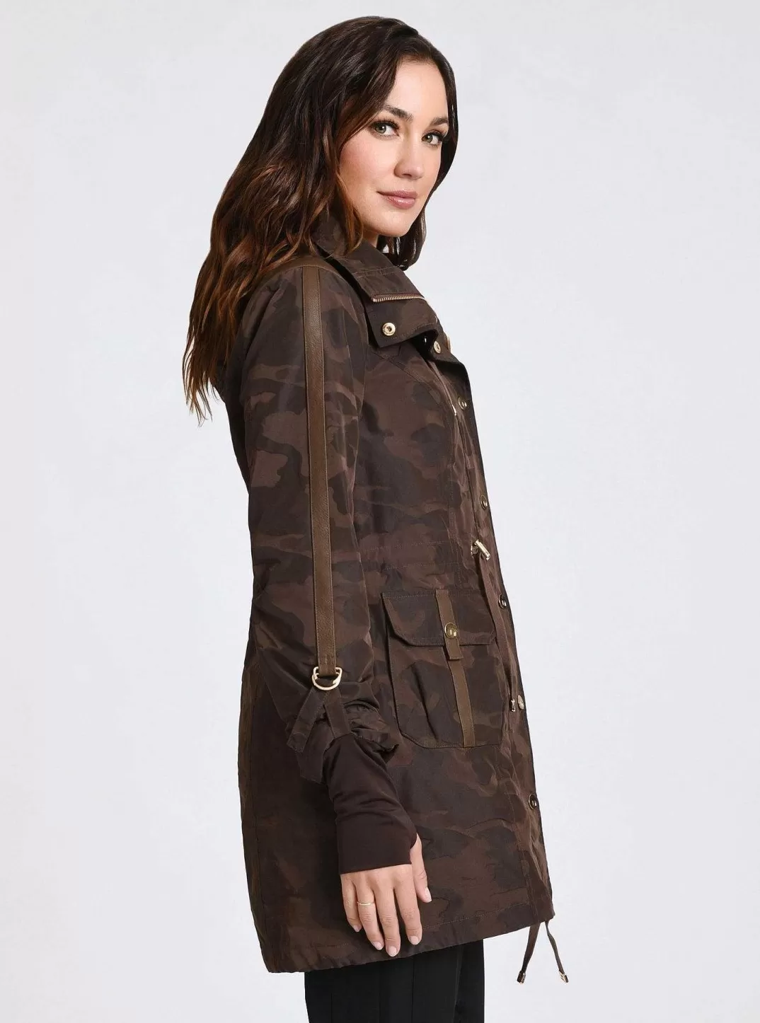 Blanc Noir Anorak Camouflage Collection Or^Femmes Vestes Et Anoraks