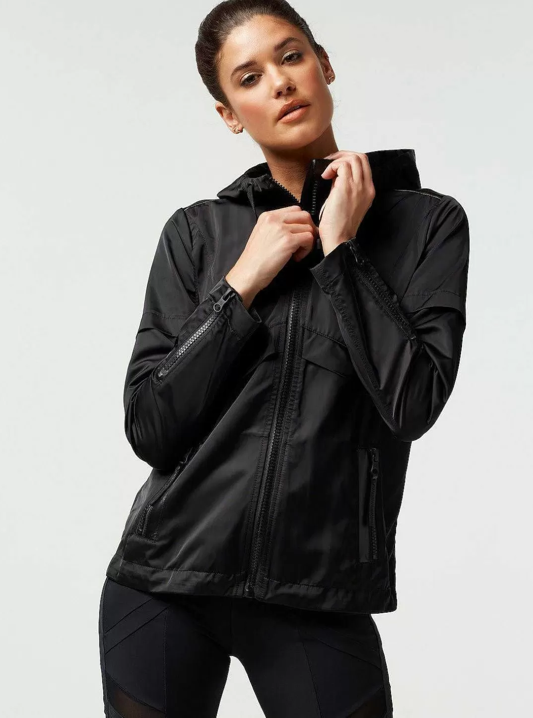 Blanc Noir Anorak Studio^Femmes Vêtements De Sport