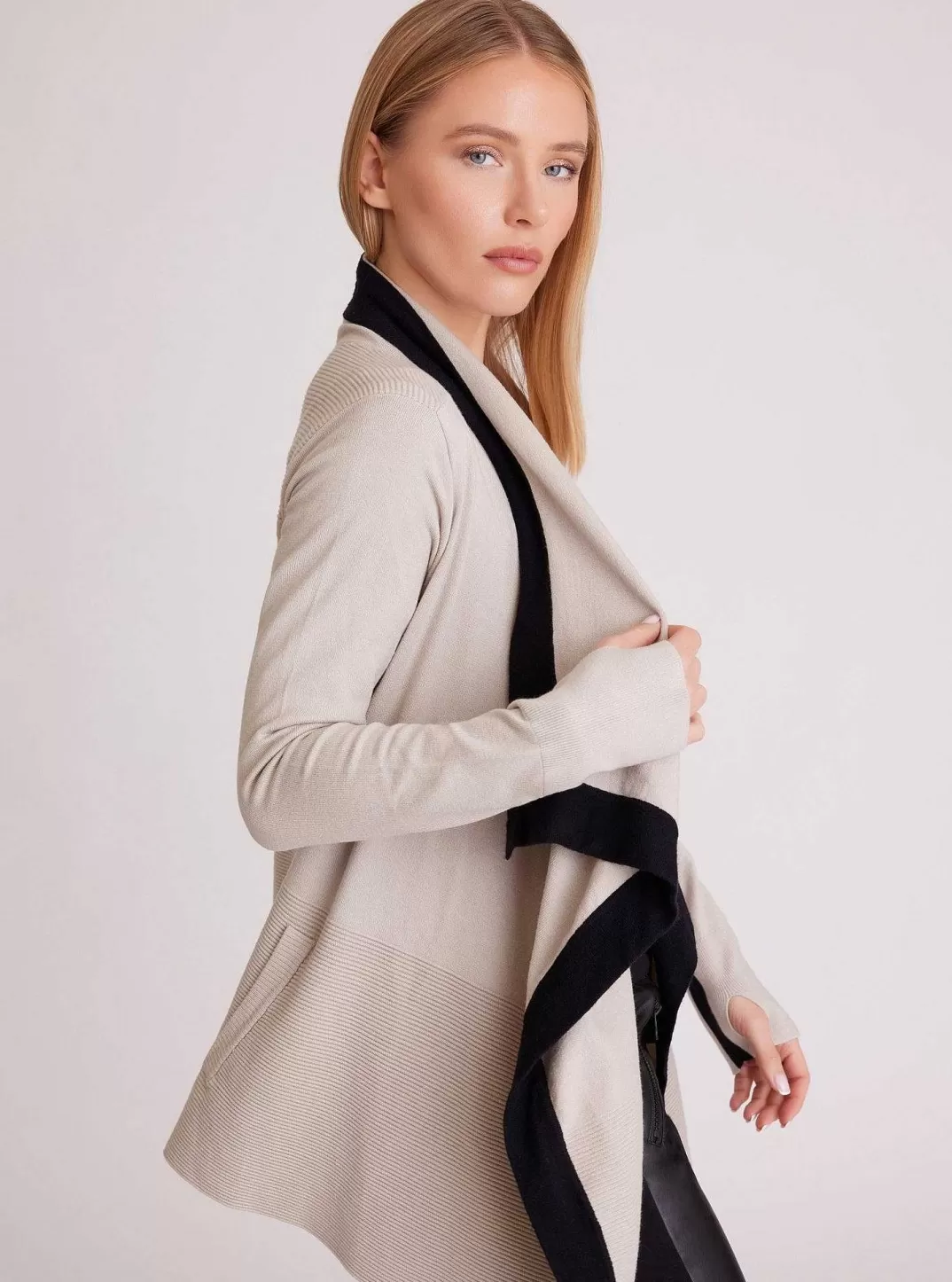 Blanc Noir Cardigan Portola A Blocs De Couleurs^Femmes Chandails