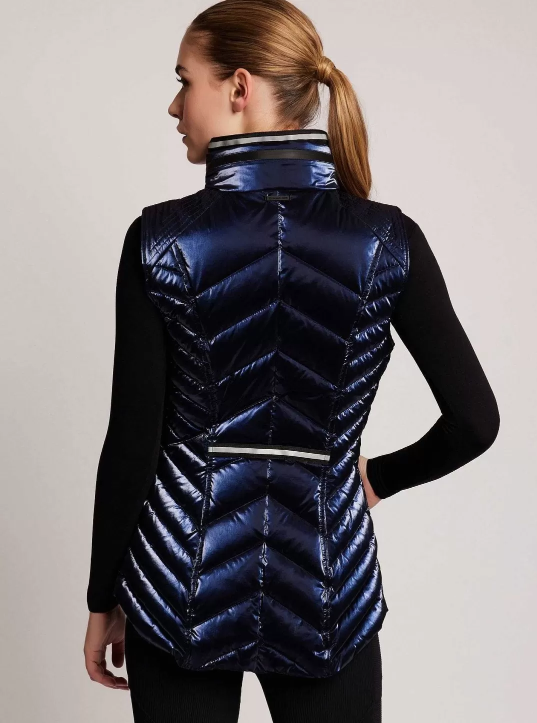 Blanc Noir Gilet De Super-Heros Avec Bordure Reflechissante^Femmes Doudounes Et Manteaux