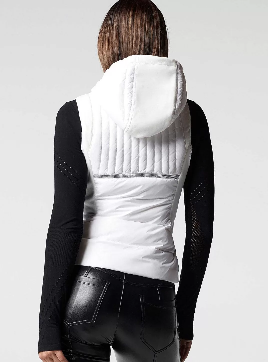 Blanc Noir Gilet Leste En Plumes Reflechissant^Femmes Doudounes Et Manteaux