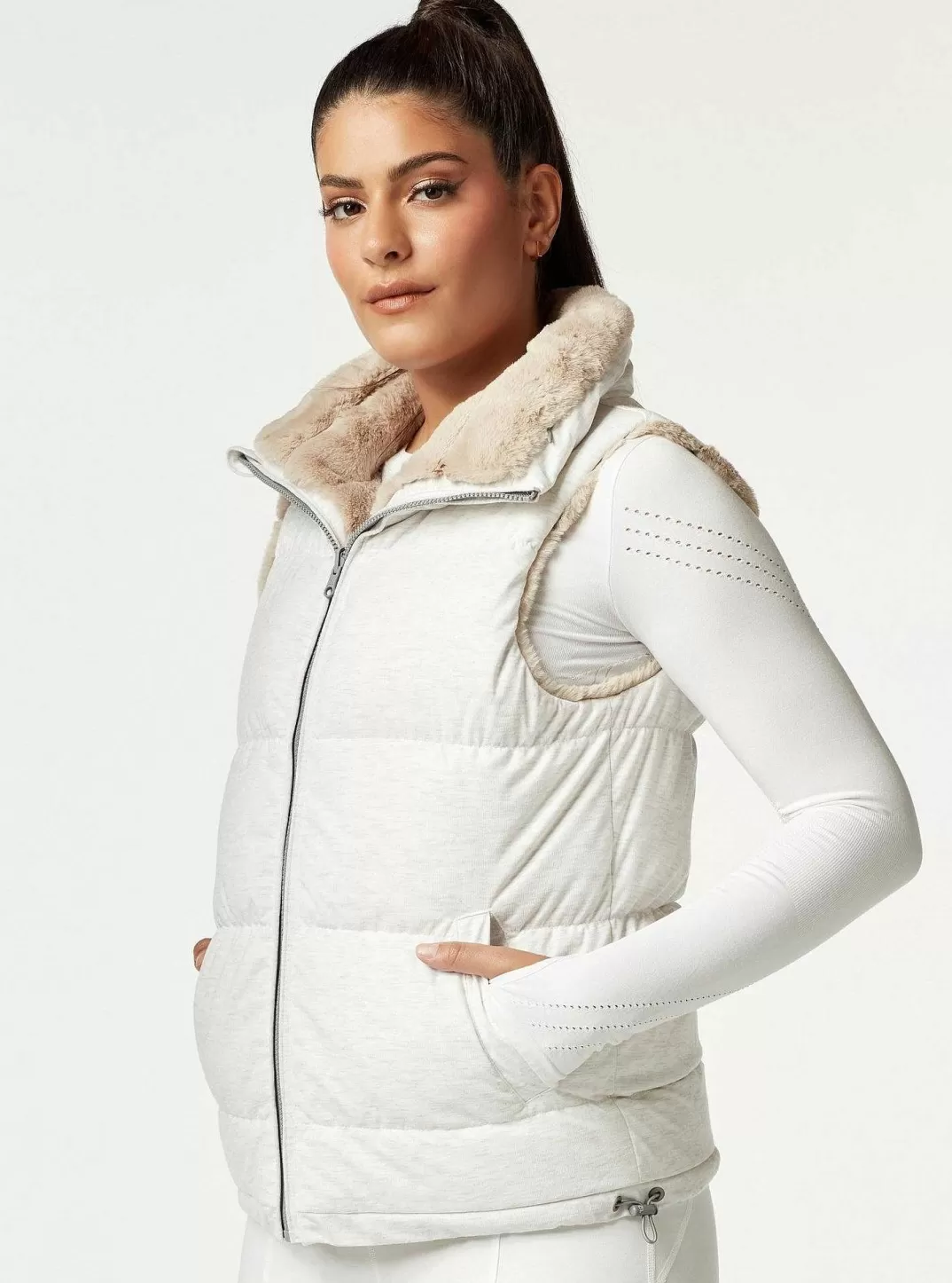 Blanc Noir Gilet Matelasse Aventurier^Femmes Doudounes Et Manteaux