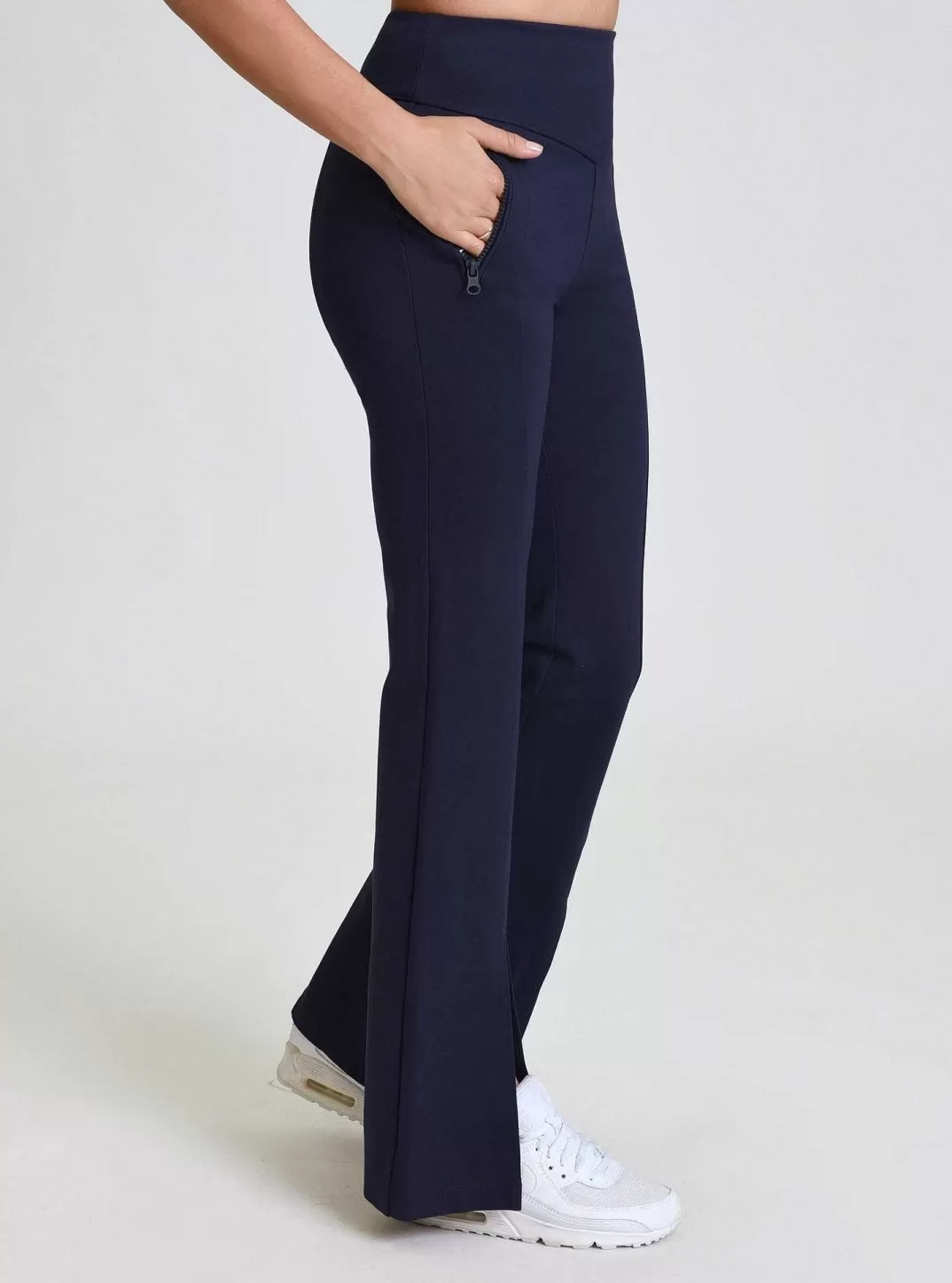 Blanc Noir Pantalon Cara A Ourlet Fendu^Femmes Bleu Marine