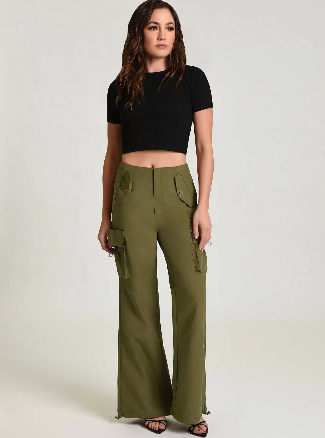 Blanc Noir Pantalon Cargo Lucinda^Femmes Olive