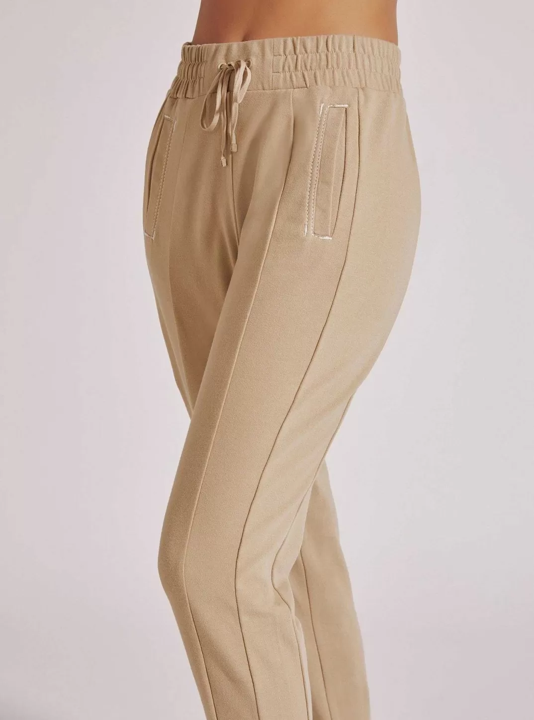 Blanc Noir Pantalon De Jogging A Coutures Contrastees Yolo^Femmes Bas