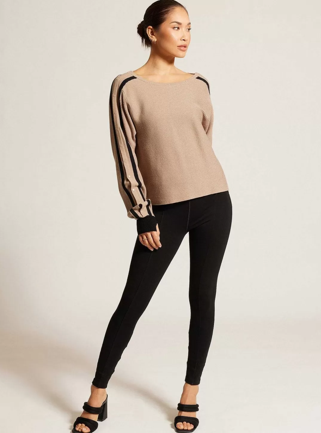 Blanc Noir Pull Portola Sportif^Femmes Chandails