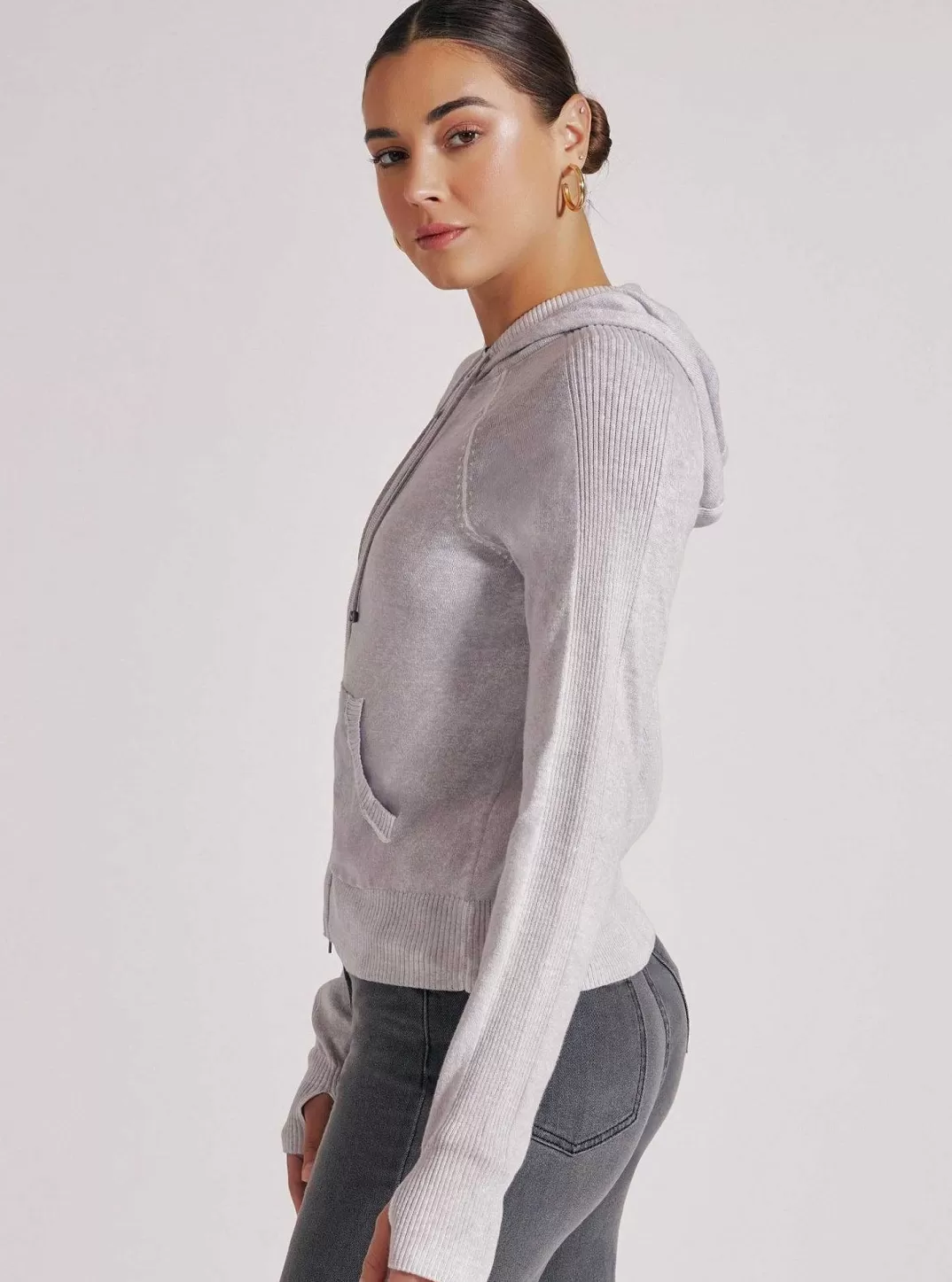 Blanc Noir Sweat A Capuche Chasseresse^Femmes Chandails