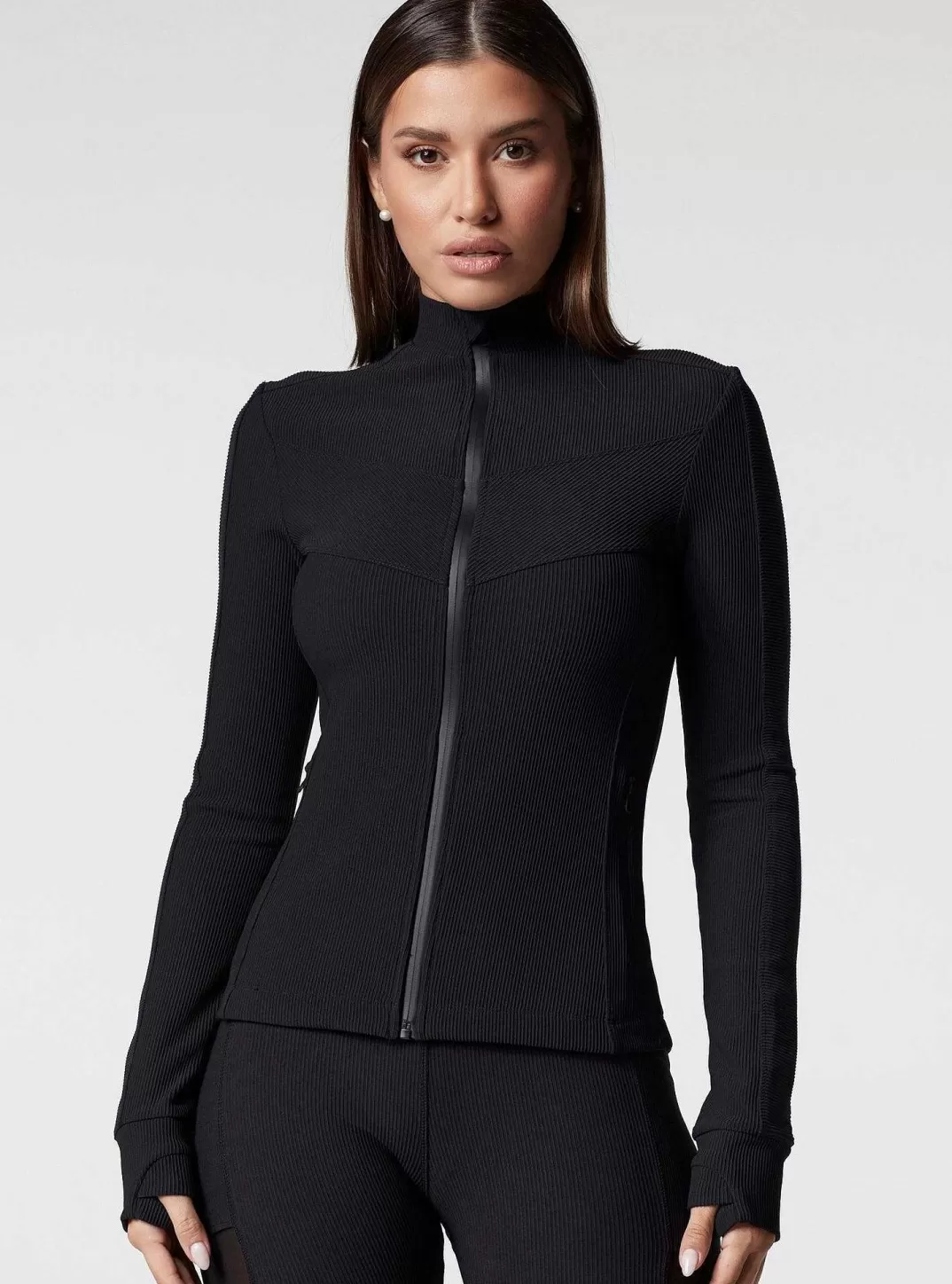 Blanc Noir Veste Ajustee Directionnelle^Femmes Vêtements De Sport